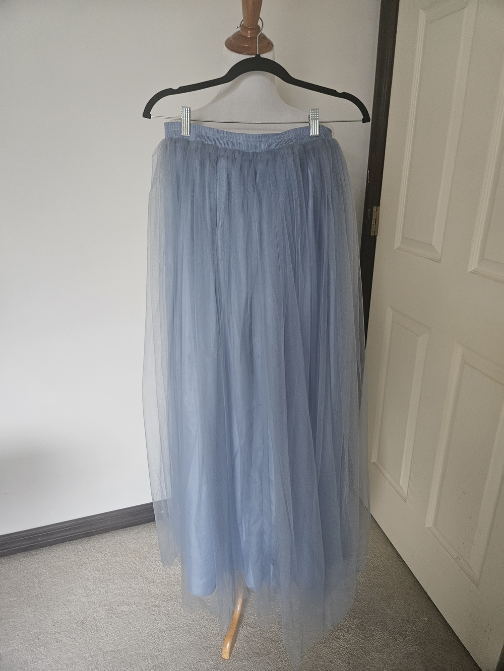 Light Blue Tulle Maxi Skirt L